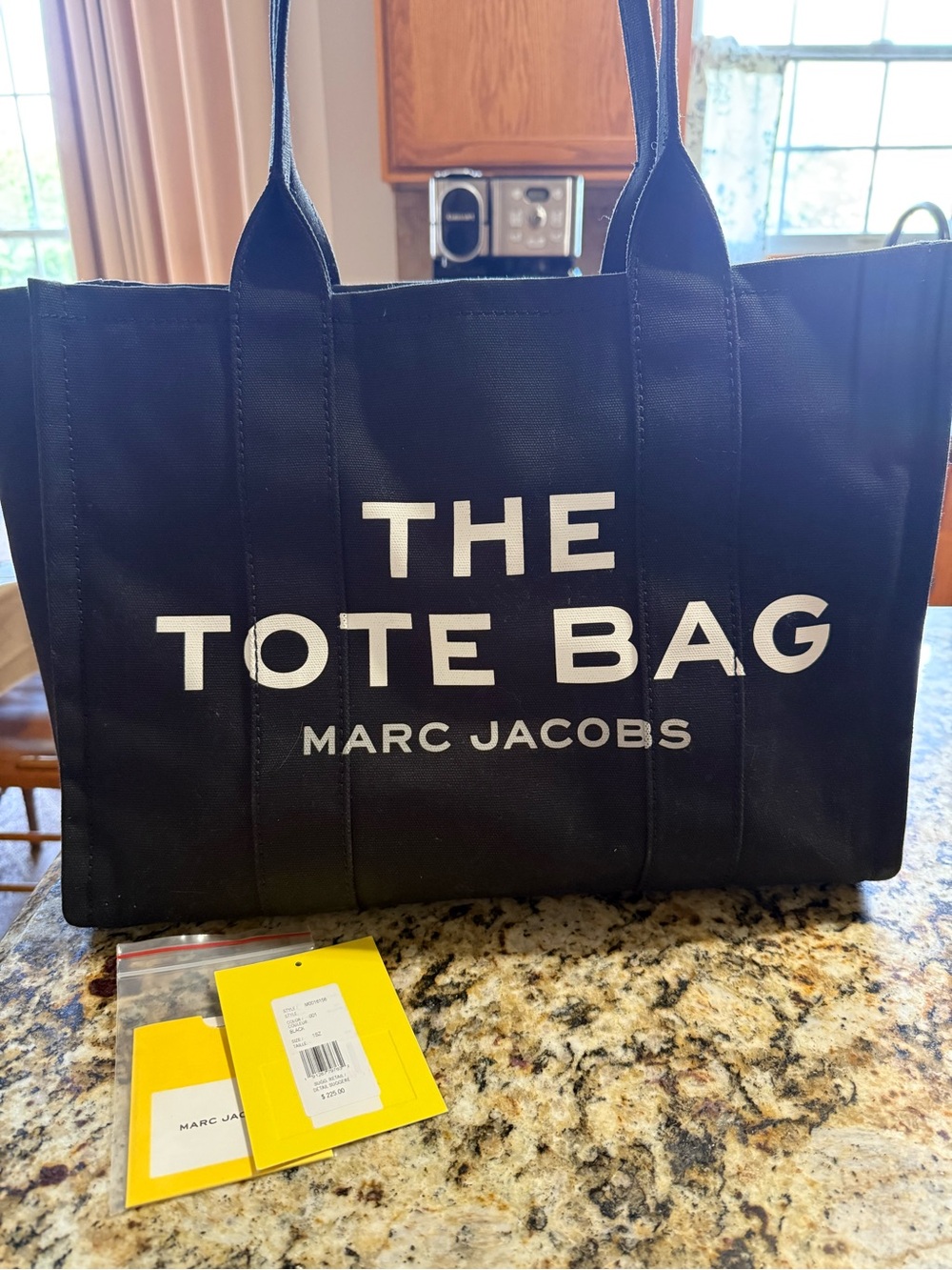 Marc Jacobs Black Canvas Tote with White Logo - Picture 6 of 11